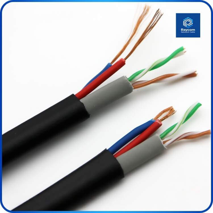 Outdoor UTP 4+2 Siamese Network Cable Unshielded Cat5e LAN Cable Cat6 Communication Cables for Sale - Raycom