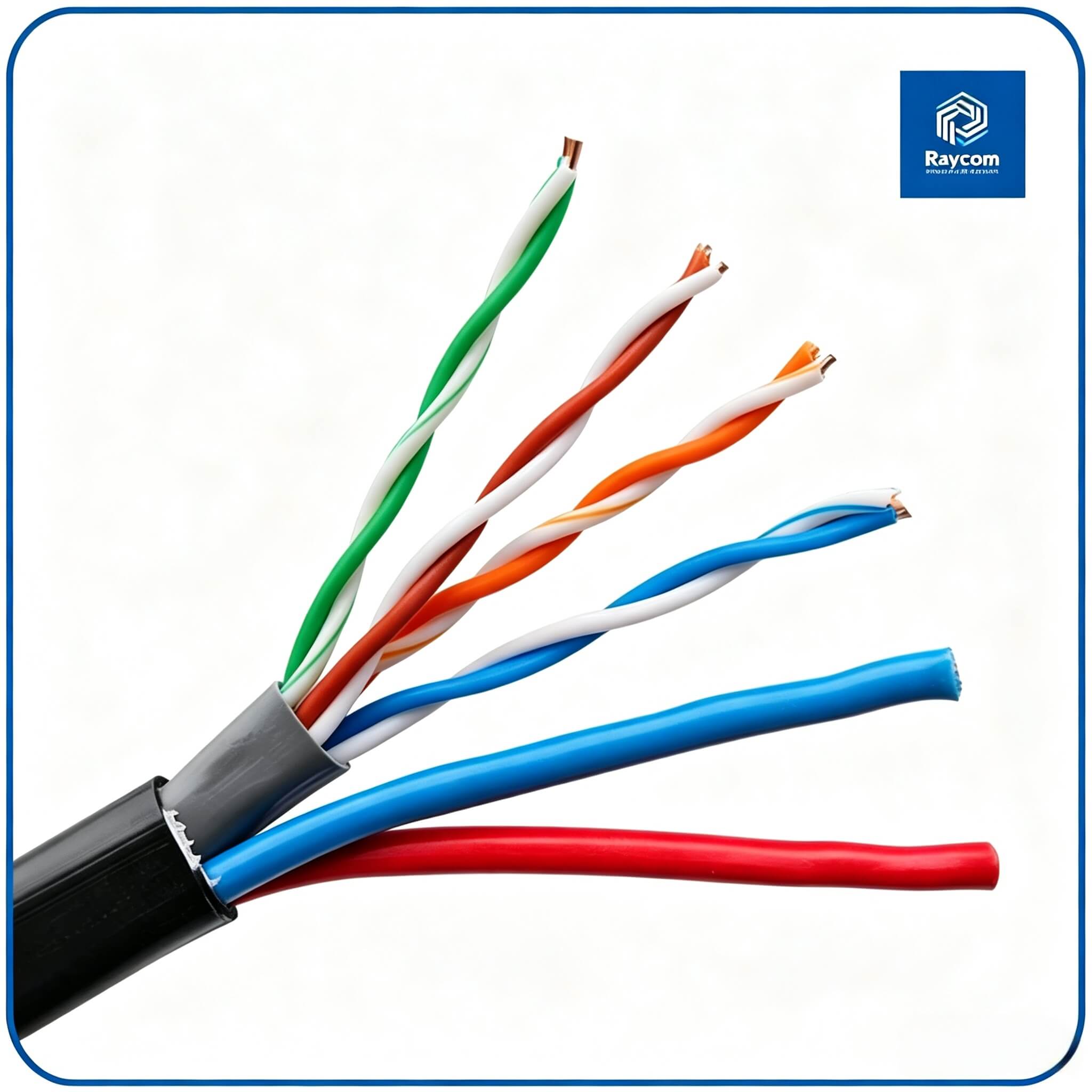 Outdoor Utp Cat5e Cat6 Cable Network Cable with 2C Power Electric Wire for Cctv Camera Security System - Raycom - 图片 2