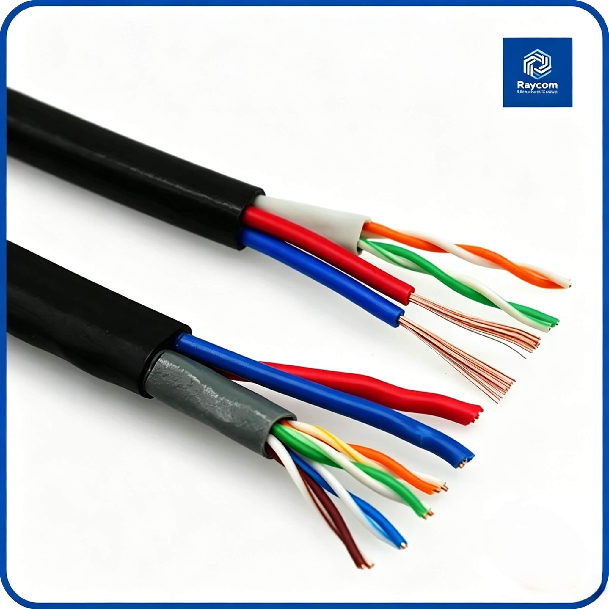 Outdoor Utp Cat5e Cat6 Cable Network Cable with 2C Power Electric Wire for Cctv Camera Security System - Raycom - 图片 4